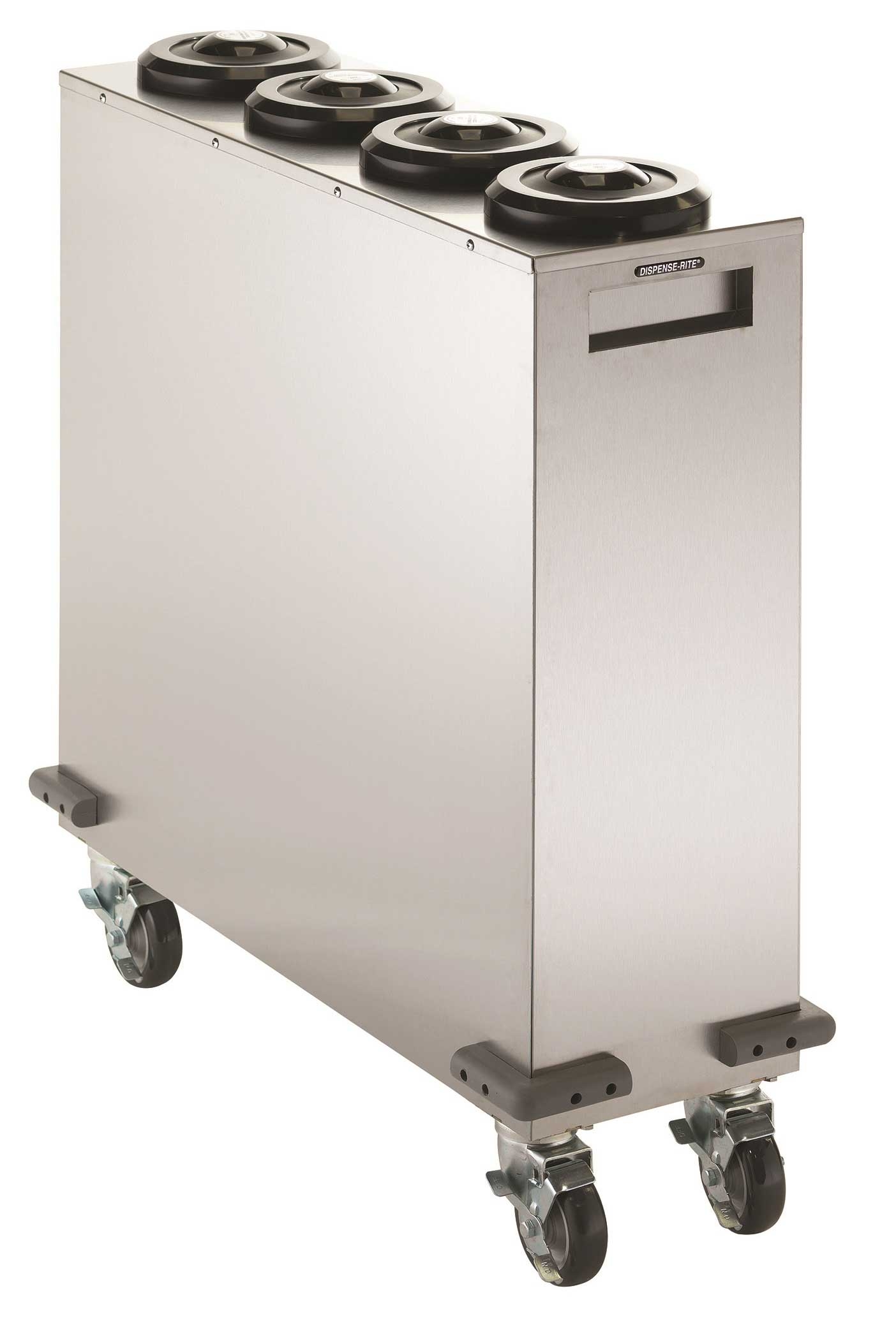 Dispense-Rite Stainless Steel Mobile Cup Dispensing Cart with Four SLR-2L Cup Dispenser