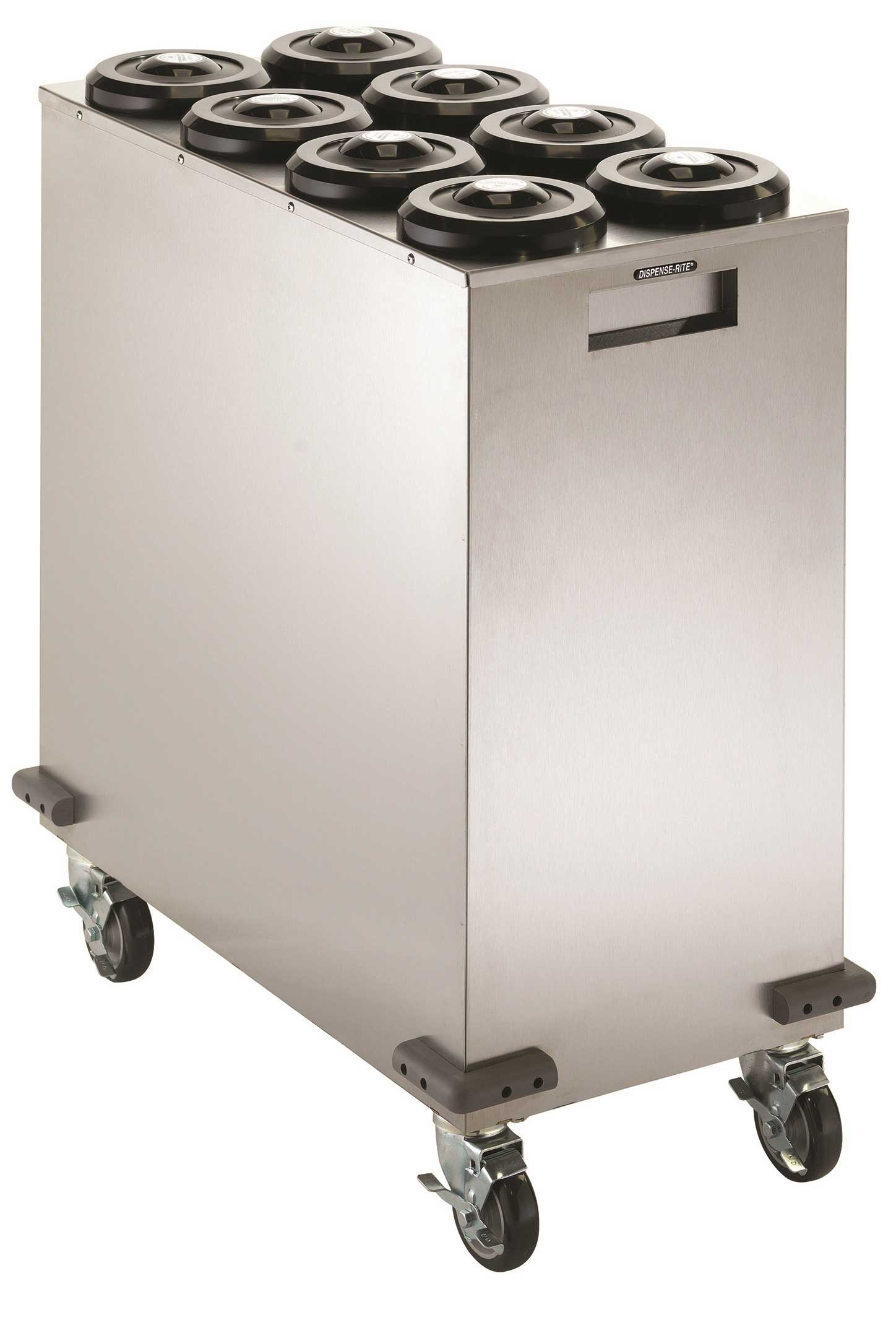 Dispense-Rite Stainless Steel Mobile Cup Dispensing Cart with Eight SLR-2L Cup Dispenser