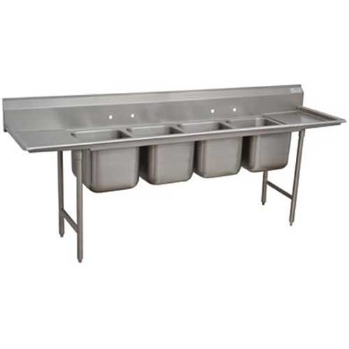 Standard 930 Series Stainless Steel Regaline Sink with 4 Compartment, 2 Drain Board.Overall Length 146 inch.