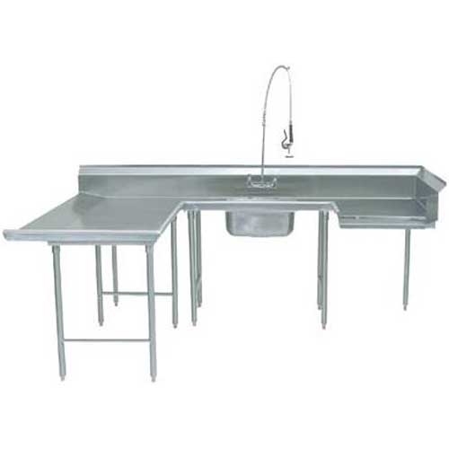 Stainless Steel U-Shape Soil Dishtable Left 96 inch.
