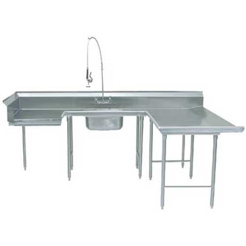 Stainless Steel U-Shape Soil Dishtable Right 96 inch.
