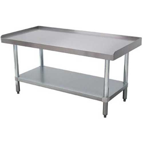 Equipment Galvanized Stand With Undershelf, 30 x 96 inch.