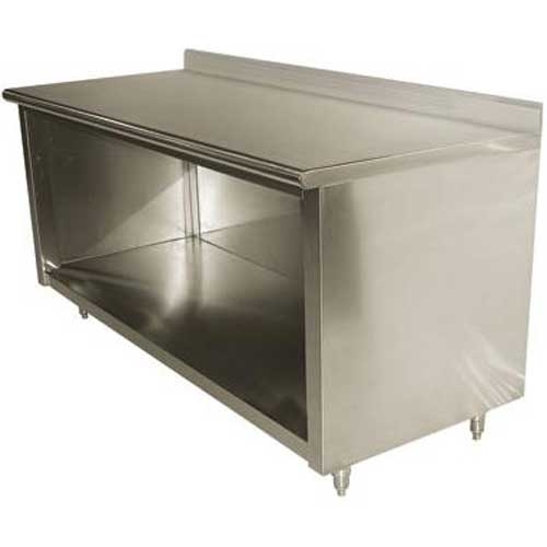 Stainless Steel 5 inch Splash Enclosed Base Work Table - Open Base, 30X36 inch.