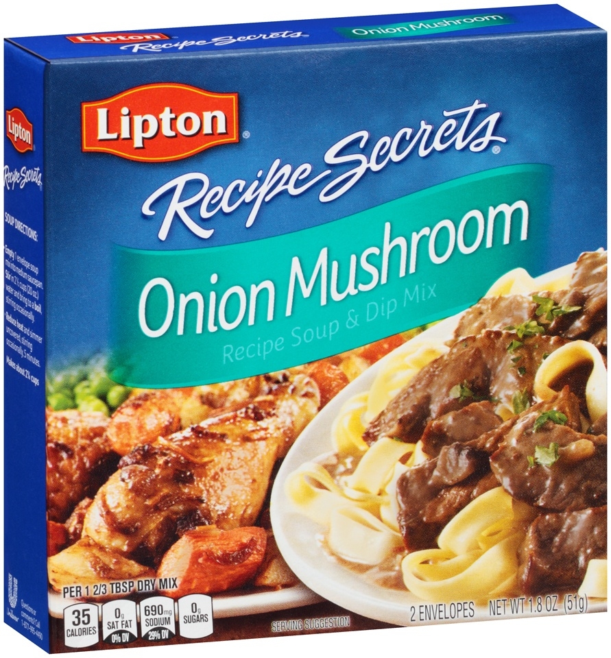 Lipton Savoury Recipe Secret Onion and Mushroom Soup and Dip Mix - 1.8 oz. box, 12 boxes per case