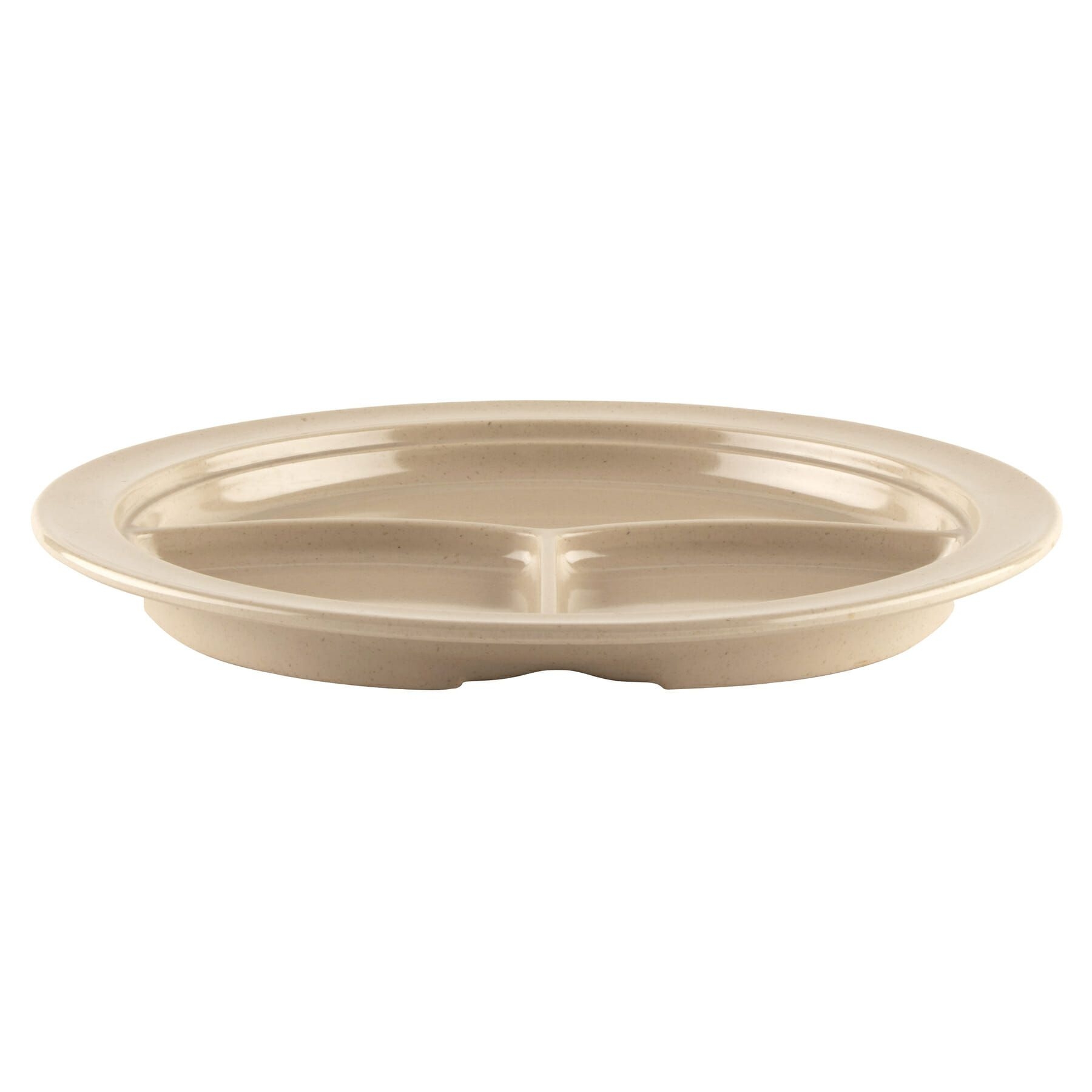 Sandstone GET Enterprises inc Supermel I Melamine 3 Compartment Plate, 10 inch -- 12 per case.