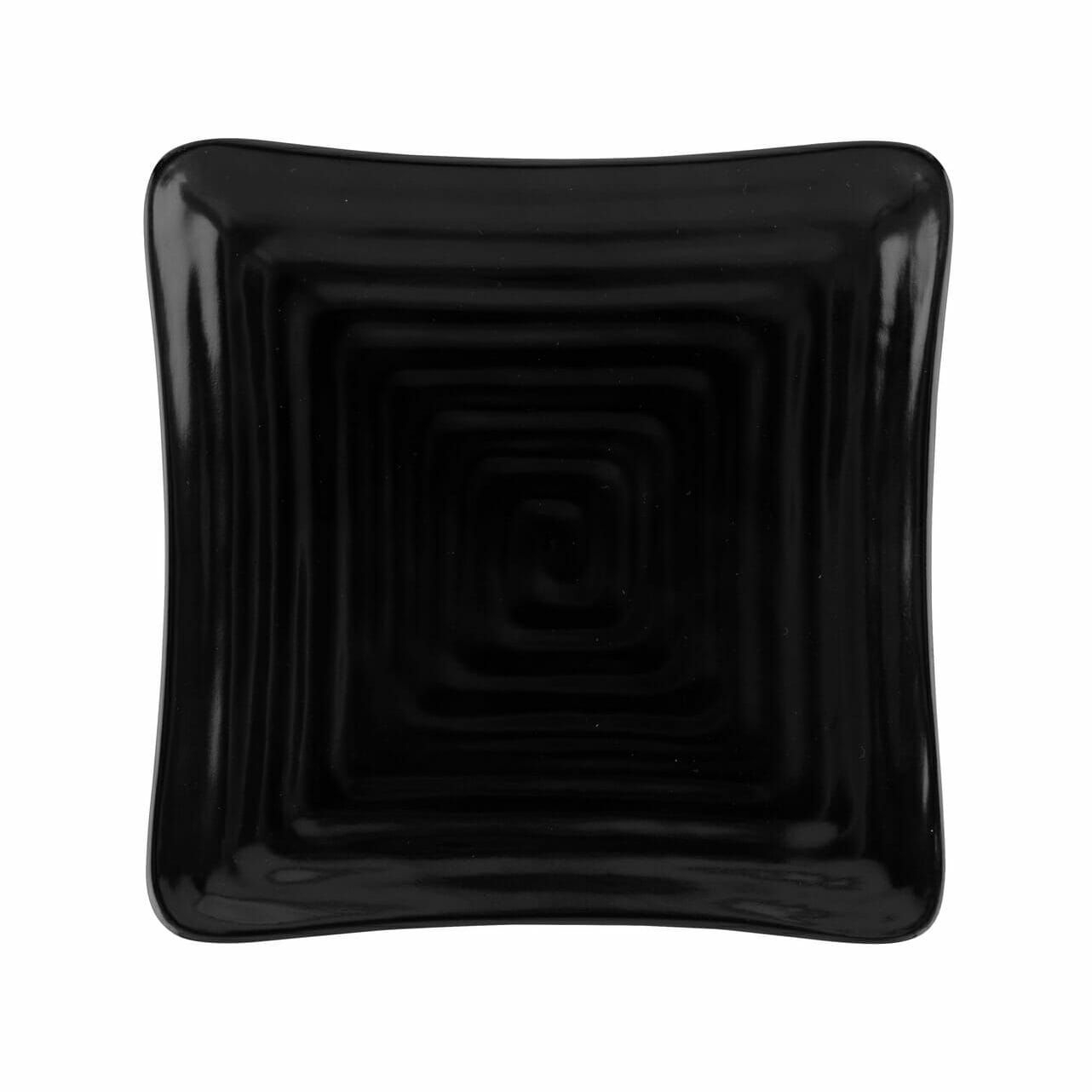 Black GET Enterprises inc Milano Melamine Square Plate, 6 inch -- 12 per case