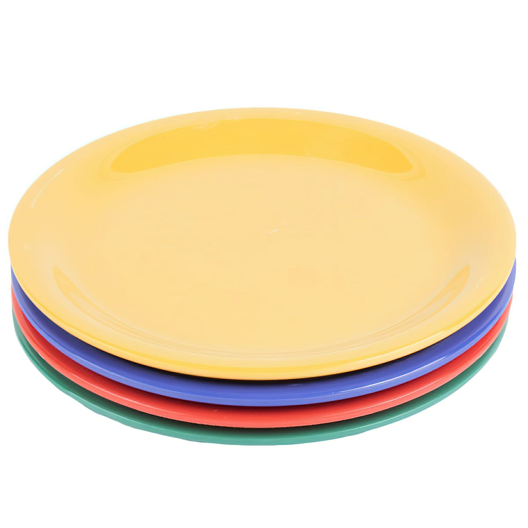 Mix GET Enterprises inc Diamond Mardi Gras Melamine Round Narrow Rim Plate, 6.5 inch -- 48 per case.
