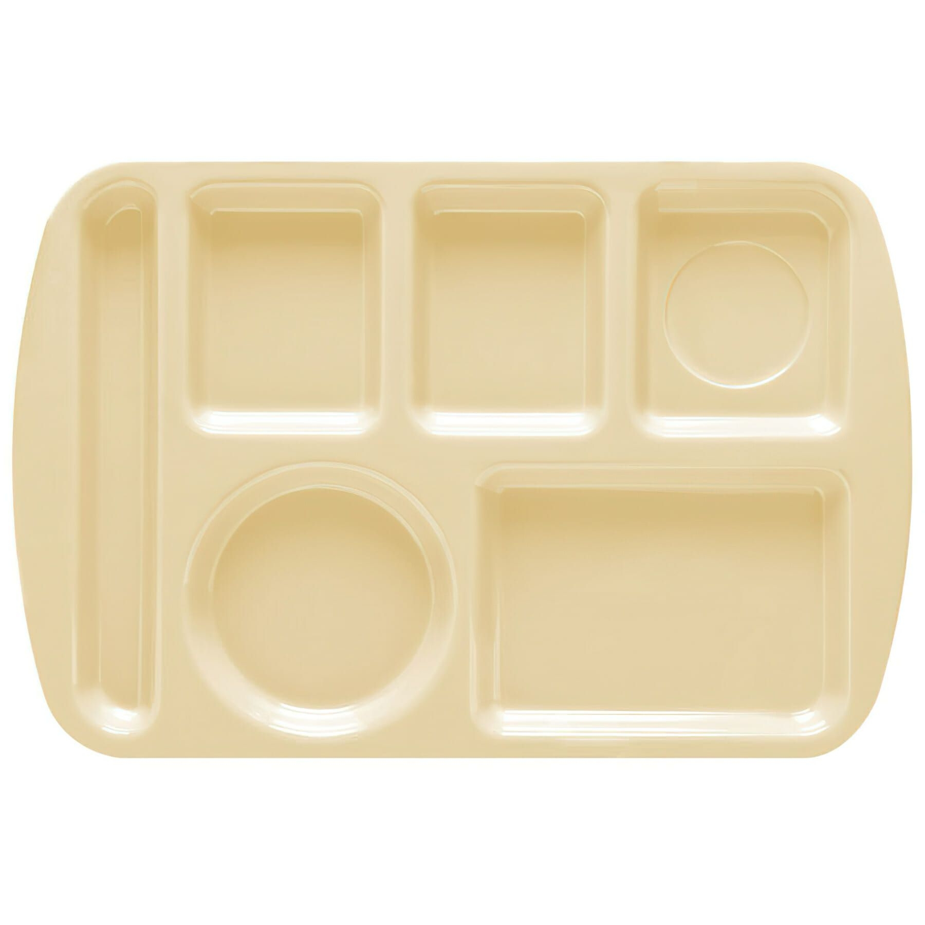 Tan GET Enterprises inc Melamine Left Handed 6 Compartment School Tray, 14.75 x 9.5 inch -- 12 per case.