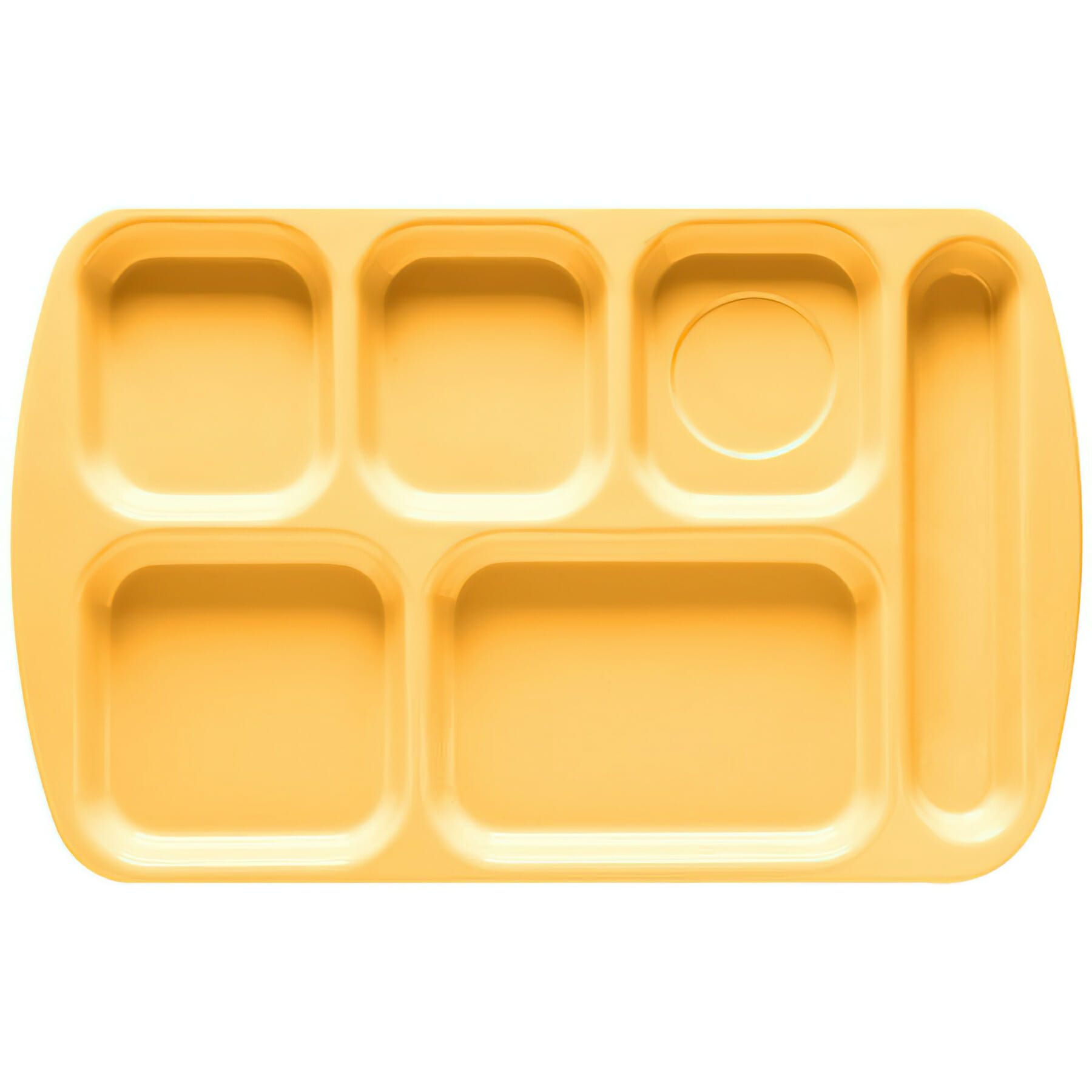 Bright Yellow GET Enterprises inc Melamine Right Handed 6 Compartment School Tray, 15.5 x 10 inch -- 12 per case.