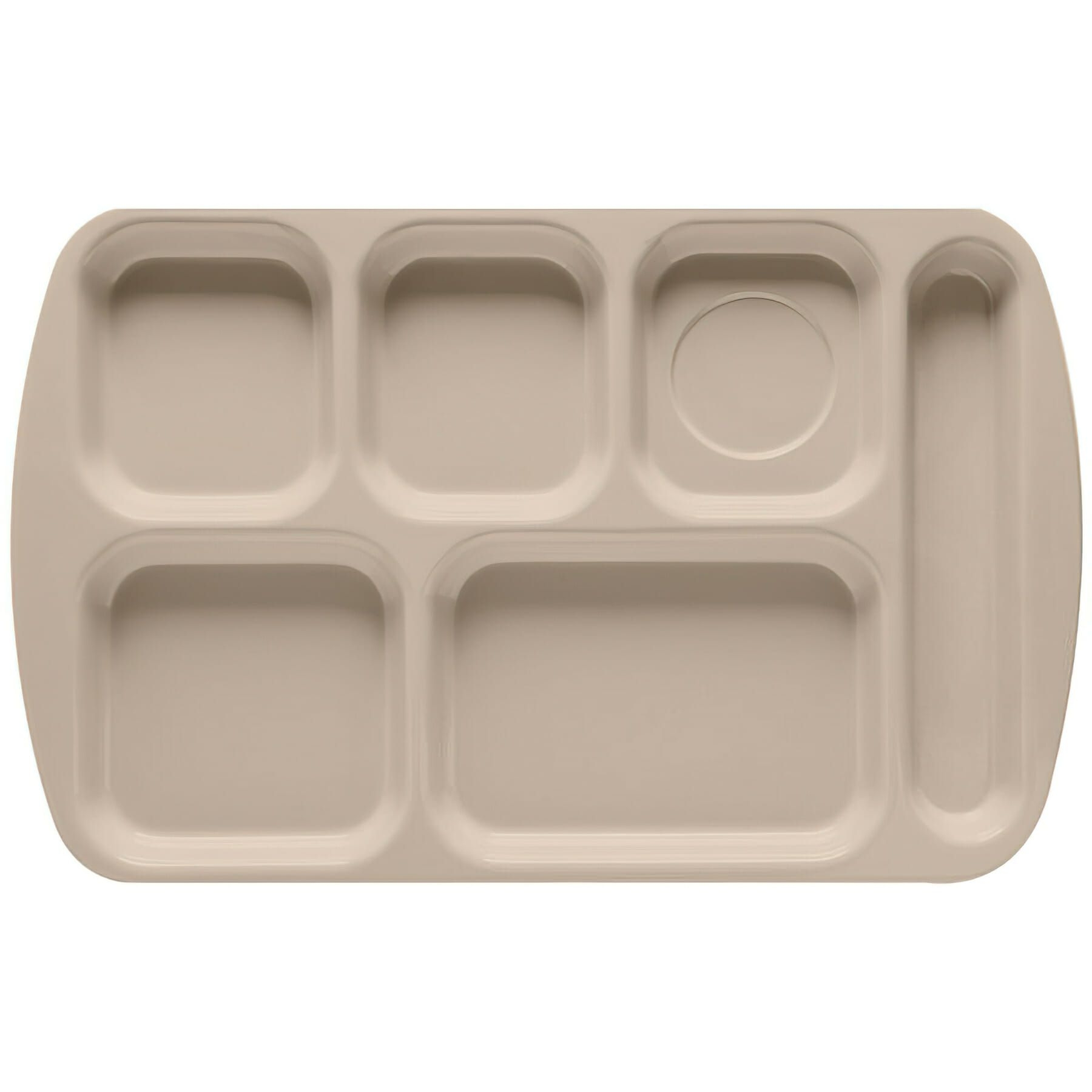 Sandstone GET Enterprises inc Melamine Right Handed 6 Compartment School Tray, 15.5 x 10 inch -- 12 per case.