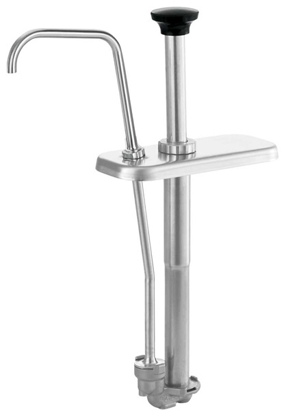 Server CP-F Slim Stainless Steel Fountain Condiment Jar Pump, 2 Quart Capacity