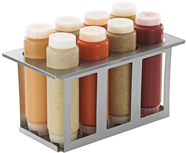 Server FIFO Stainless Steel 1/3 Size 8 Squeeze Bottle Holder, 8 9/16 x 12 7/8 x 7 inch