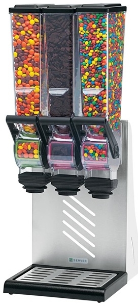 Server SlimLine Triple Countertop Dry Food and Candy Dispenser, 2 Liter