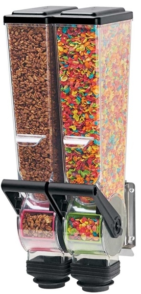 Server SlimLine Double Dry Food and Candy Dispenser with Bracket, 2 Liter