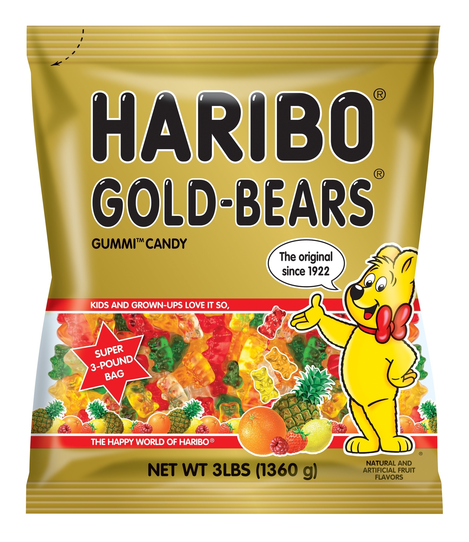 Haribo Gold Bears Gummy Candy, 3 Pound -- 4 per case.