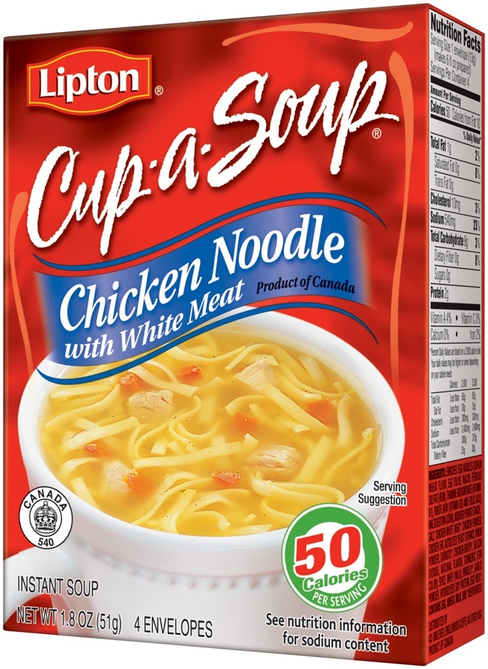 Lipton Cup-A-Noodle Chicken Noodle Soup - 4 envelopes per box, 24 boxes per case