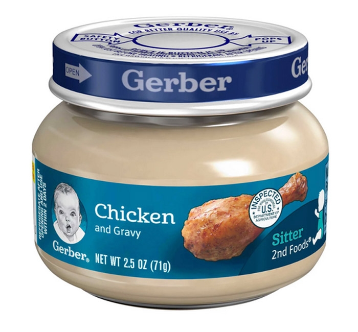 Gerber 2nd Foods Chicken and Gravy, 2.5 Ounce Glass Jar -- 10 per case