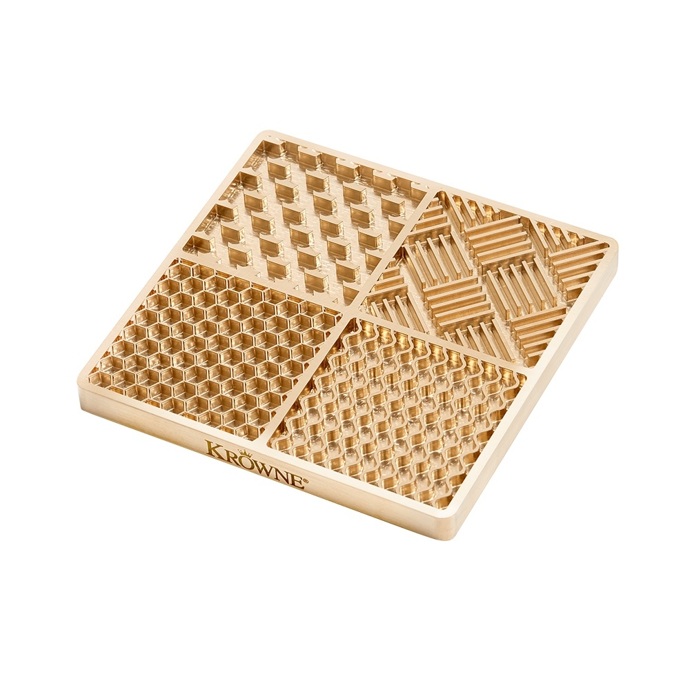 Krowne Polished Brass Ice Design Plate, 4 x 4 x 1.25 inch