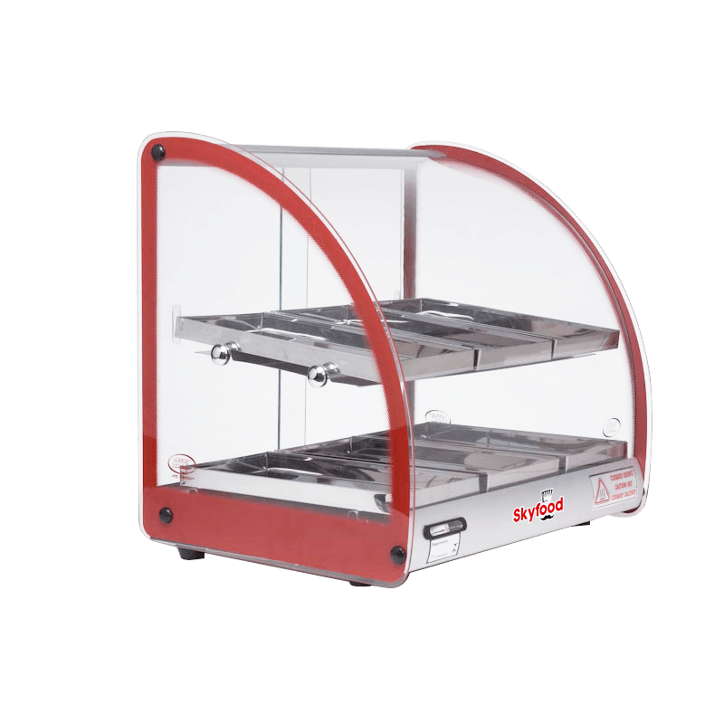 Skyfood Red 120 Volt Food Warmer Display Case, 18 1/2 inch x 14 3/8 inch x 17 1/2 inch
