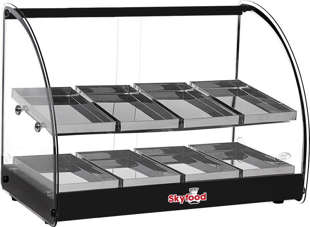 Skyfood 120 Volt Food Warmer Display Case with Two Shelves, 24 1/2 inch x 14 3/8 inch x 17 1/2 inch