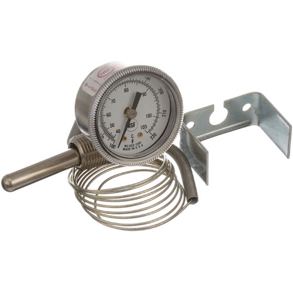 American Dish Service ADS299-1004 Rear Palnut Mount 100-220 F Temperature Gauge