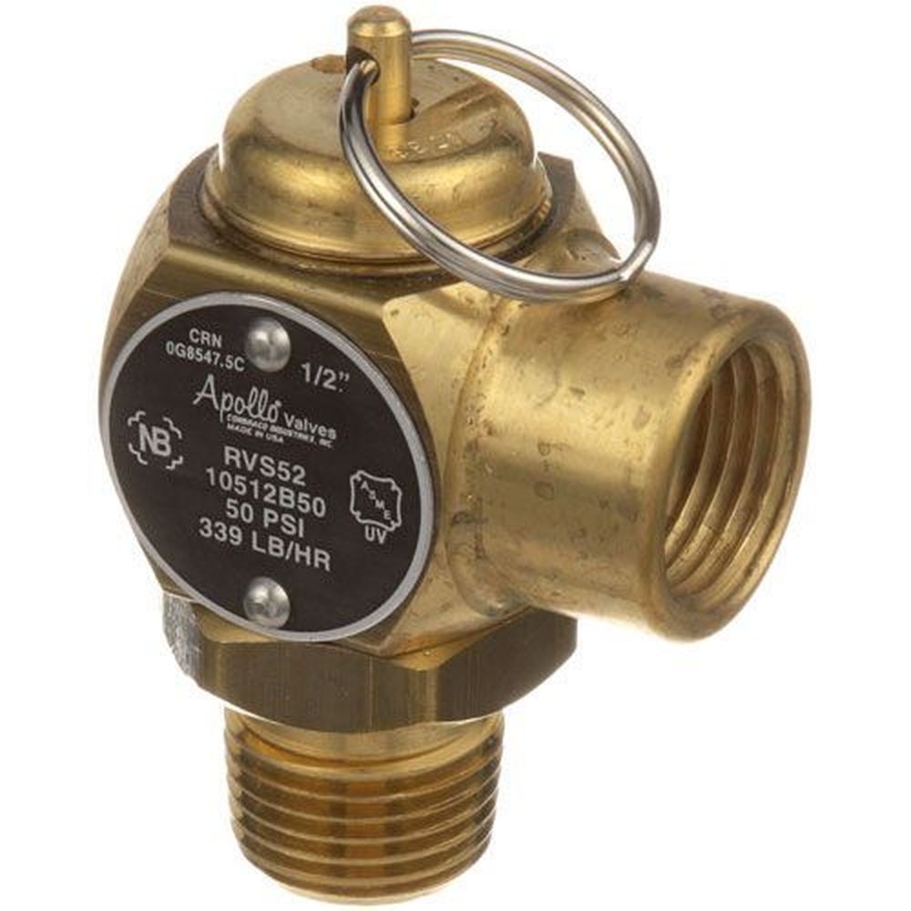 Cleveland 1/2 inch MPT x 1/2 inch FPT Brass Steam Safety Valve for Cleveland Part Number KE54941-5