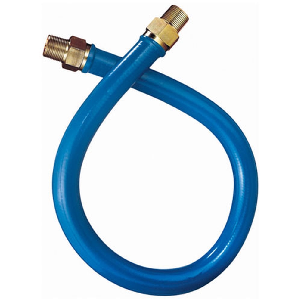 Dormont DOR16125BP48 1-1/4 inch MPT Blue Plastic Coated Gas Hose, 48 inch Long