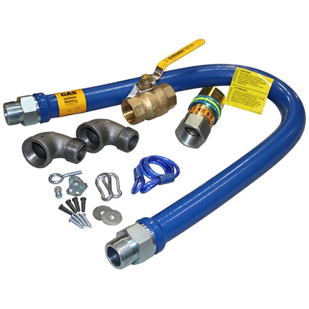 Dormont DOR16125KIT48 1 1/4 inch Mpt Blue Hose Deluxe Gas Hose Connector Kit, 48 inch