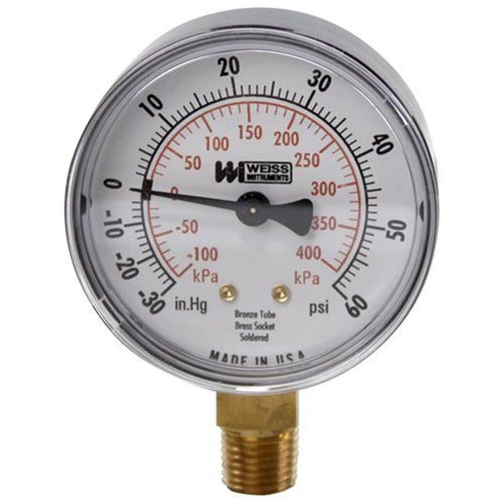 Groen Dual Scale Vacuum / Pressure Gauge for Groen Part Number Z084208, 30VAC-60PSI