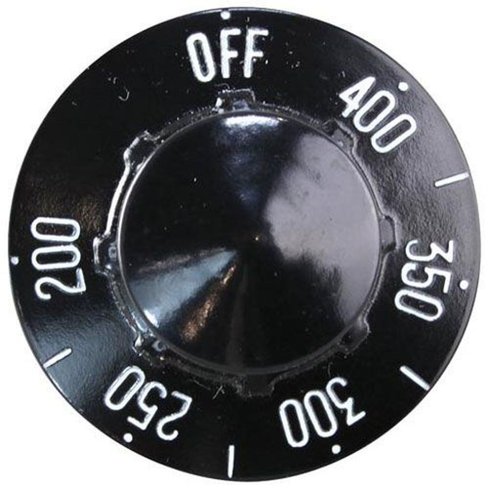 Middleby Marshall OFF 400-200 Black Tstat Dial with White Numbers for Middleby Marshall Part Number 1182156, 2-1/4 inch Dia.
