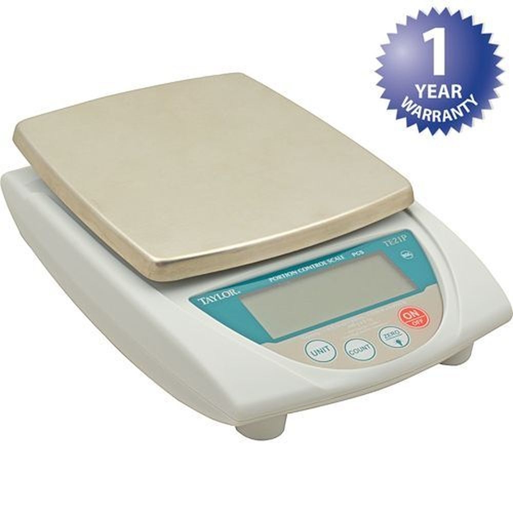 Taylor Precision TE21P Stainless Steel Removable Platform Digital Portion Control Scale, 21 Ounce Capacity