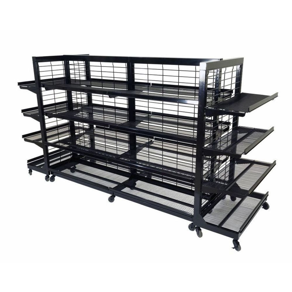 Mobile Merchandisers 6 Foot Gondola Run with Shelves and End Caps