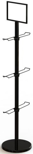 Mobile Merchandisers Matte Black 3 Tier Tote Bag Holder