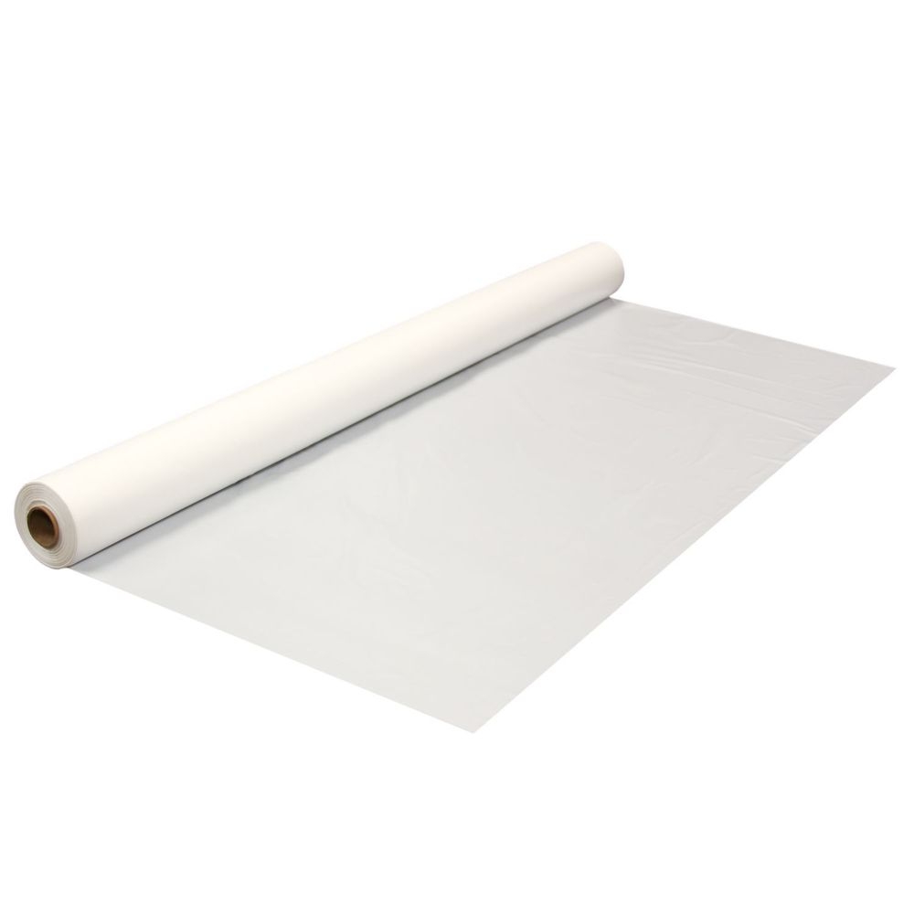 Northwest Enterprises Party Essentials White Plastic Banquet Table Cover Roll, 40 inch x 300 Feet -- 1 roll