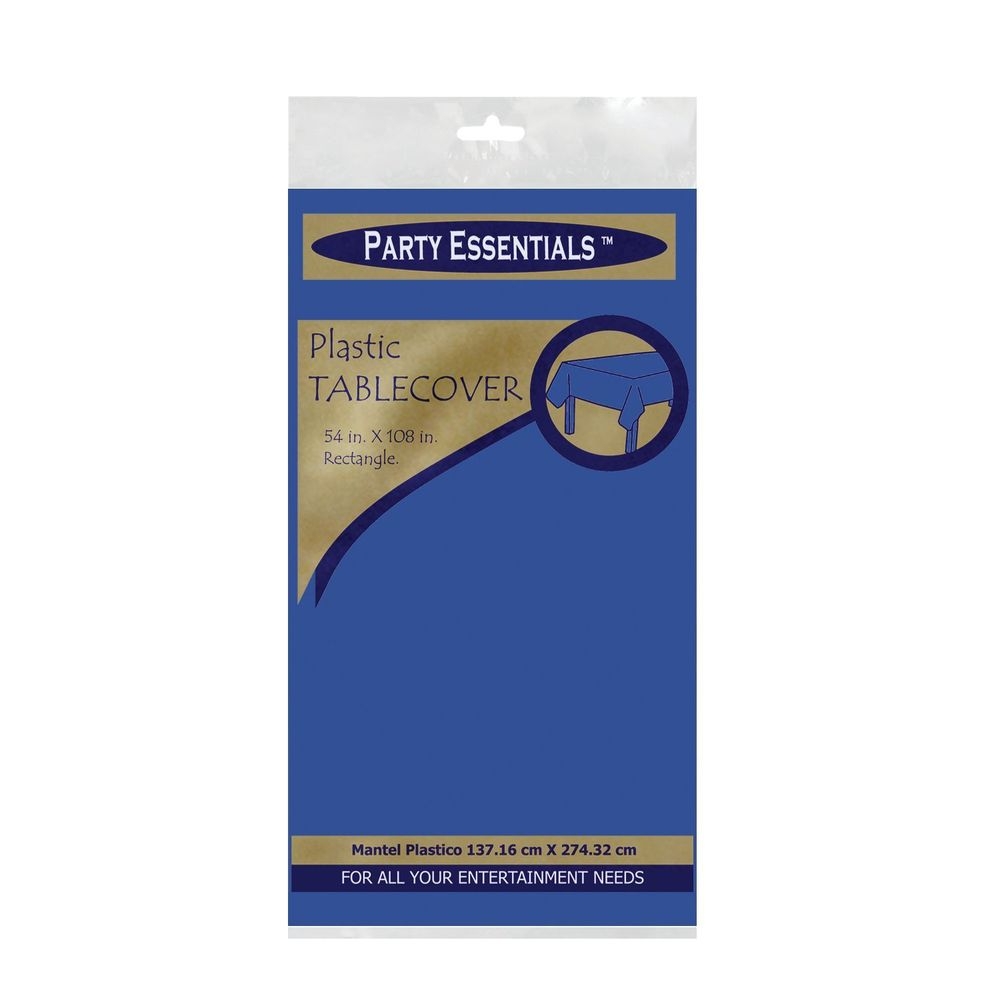 Northwest Enterprises Party Essentials Royal Blue Rectangular Table Cover, 54 x 108 inch -- 24 per case