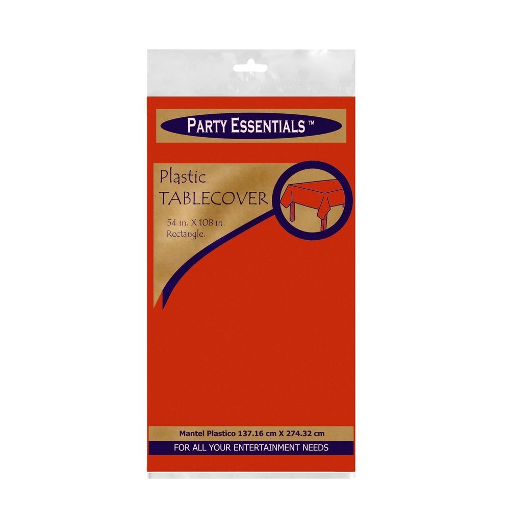Northwest Enterprises Party Essentials Red Rectangular Table Cover, 54 x 108 inch -- 24 per case