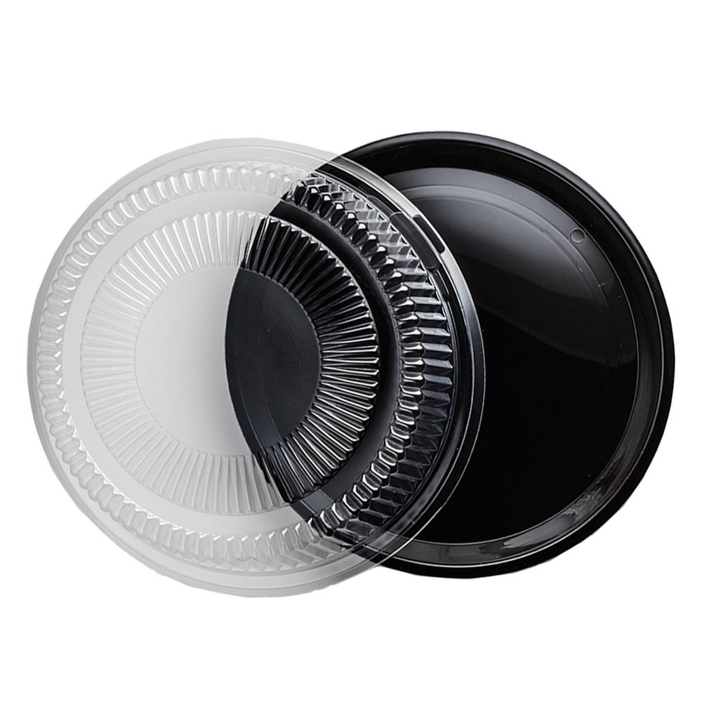 Northwest Enterprises Party Essentials 18 inch Black Tray with Lid -- 12 set per case