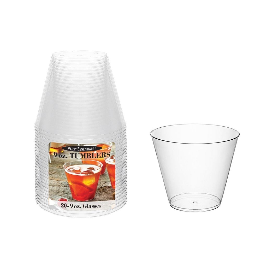 Northwest Enterprises Party Essentials Plastic Clear Tumbler, 9 Ounce Capacity -- 500 per case