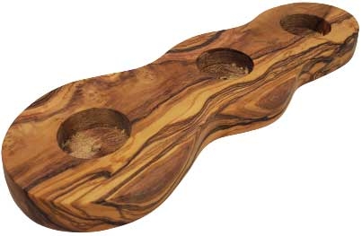 Anytime Bar Supplies Olive Wood Tea Light with Candle Holder, 11 inch