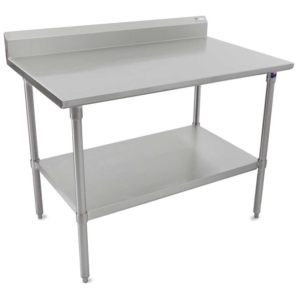 John Boos 16 Gauge Stainless Steel Base and Shelf Work Table, 96 x 36 inch.