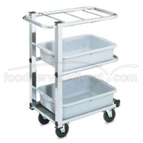 Lakeside Stainless Steel Beverage Service Cart with Laminate Finish, 24 x 40 3/4 x 38 5/16 inch Overall Size.