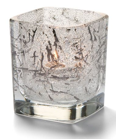 Hollowick Tetra Splash Black Glass Votive Lamp, 3 1/2 x 3 x 3 inch.