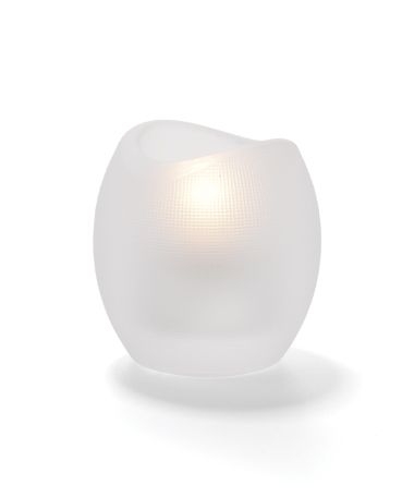 Hollowick Pixel Satin Crystal Tealight Glass Lamp, 3 x 2 7/8 x 2 7/8 inch.