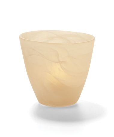 Hollowick Wysp Amber Satin Crystal Glass Votive, 3 1/2 x 3 3/4 x 3 3/4 inch.