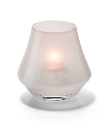 Hollowick Chime Satin Linen Glass Votive Lamp, 3 1/2 x 2 3/4 x 2 3/4 inch.