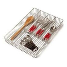 Spectrum Satin Nickel PC Grid Large Flatware Tray, 2 x 11.25 x 16 inch.