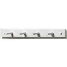Spectrum White Wall Mount 4 Peg Wood Rack with Screws, 1.75 x 3.25 x 15.75 inch.
