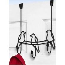 Spectrum Black Tweet Over the Door 3 Hook Rack, 14.25 x 5 x 10.75 inch.