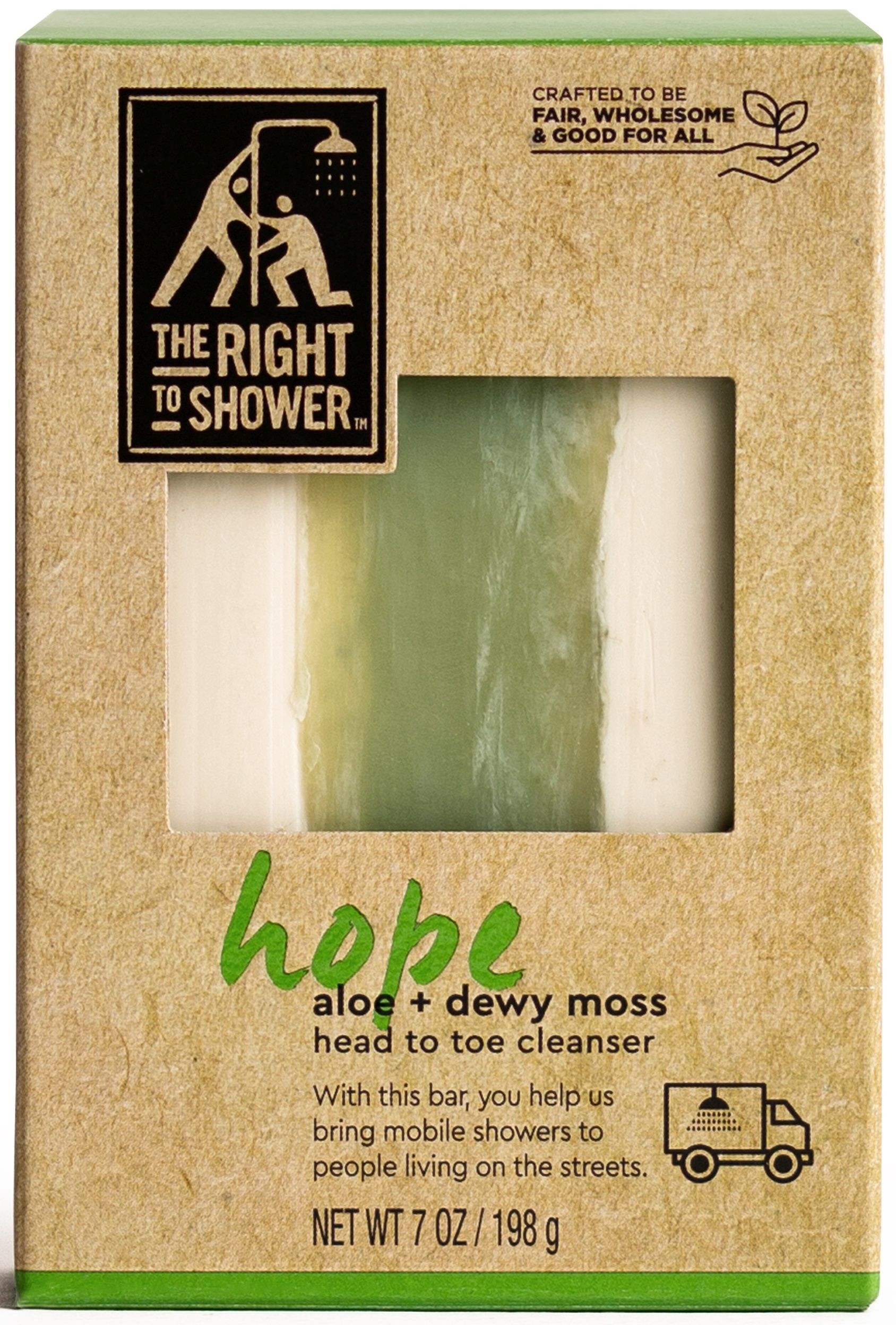 The Right To Shower Hope Green Aloe and Dewy Moss Bar Soap, 7 Ounce -- 36 per case