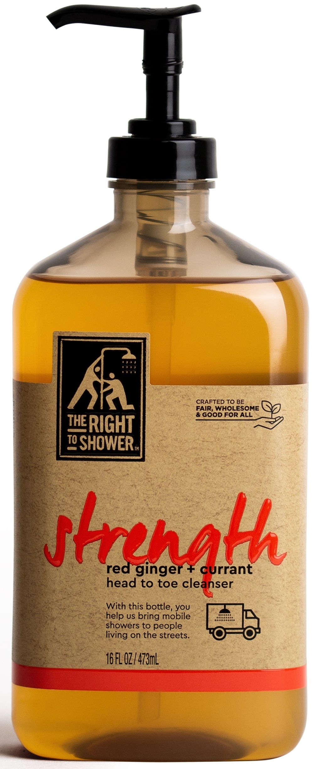 The Right To Shower Sulfate-Free Strength Red Ginger and Currant Body Wash, 16 Ounce -- 4 per case